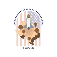 Sticker - map of texas state