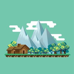 Sticker - mountain landscape