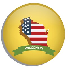 Sticker - map of wisconsin state