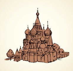 Red Square, Moscow. Vector drawing