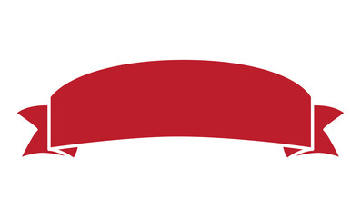 Wall Mural - Red ribbon banner isolated on white background. Trendy red ribbon banner for web site, tag, label, sticker and badge. Red ribbon label, vector