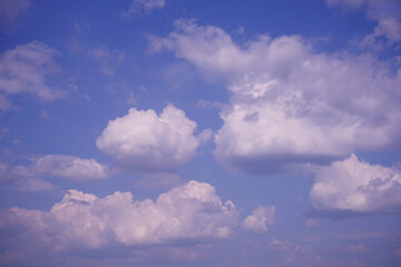 Wall Mural - blue sky with clouds. delicate purple sunset background.