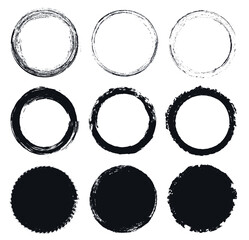 Wall Mural - Set of grunge round frames