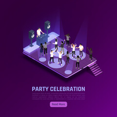 Canvas Print - Party Celebration Isometric Background