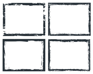 Wall Mural - Vector set of black grunge frames.