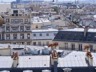 Wall Mural - The roofs of Paris in july 2020. 