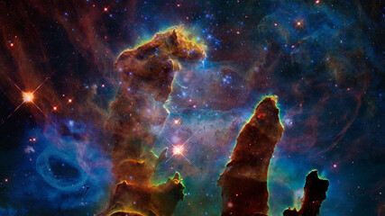 Wall Mural - blue space nebula. elements of this image furnished by nasa