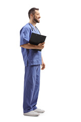 Sticker - Male healthcare worker with a clipboard