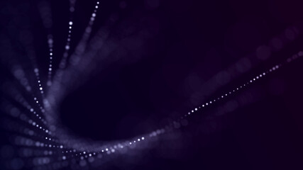 Leinwandbilder - Abstract background with the movement of luminous particles. Digital technology. 3D rendering.