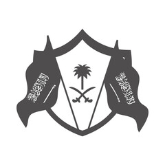Sticker - saudi arabia national day, flags shield emblem celebration silhouette style icon