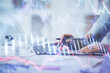 © peshkova - Double exposure of woman hands typing on computer and forex chart hologram drawing. Stock market invest concept.