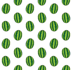 Sticker - Vector seamless pattern of hand drawn doodle sketch watermelon isolated on white background