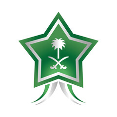 Wall Mural - saudi arabia national day, star flag national emblem gradient style icon