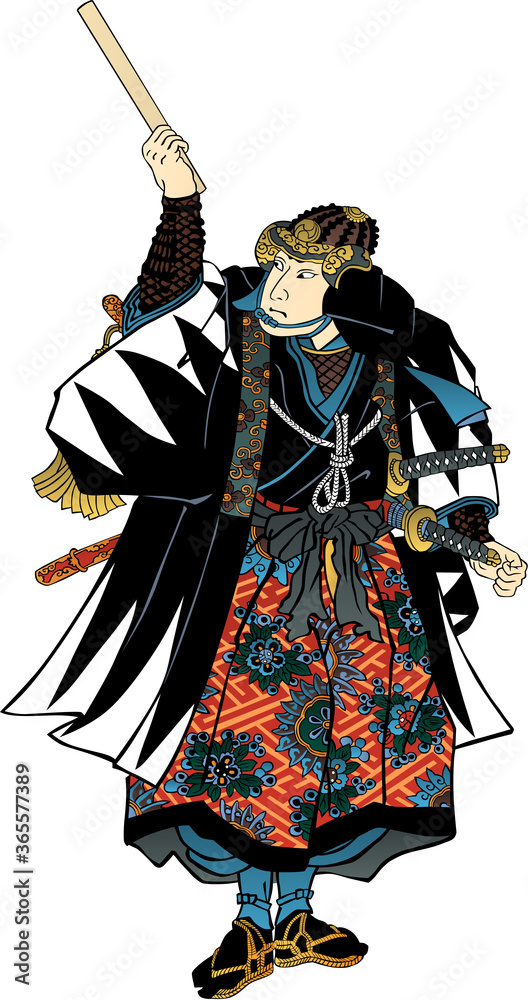 Image vectorielle Stock 浮世絵 忠臣蔵 大石内蔵助 その2 | Adobe Stock