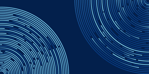 Fototapete - Blue background with UI HUD screen tech system innovation concept template. Vector illustration design. Abstract geometric vector background with texture from concentric circles