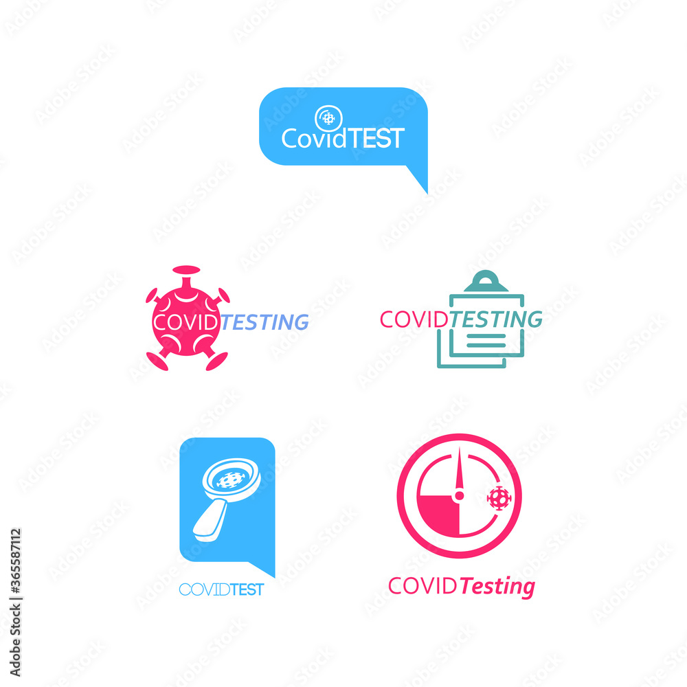 Research and test set of logos with text Stock Vector | Adobe Stock