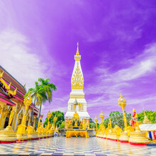 Wat Phra That Phanom Is The Sacred Precinct Of The Phra That Phanom Chedi, Located In The District Of The Same Name, In The Southern Part Of Nakhon Phanom Province, Northeastern Thailand.