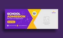 Kids School Education Admission Timeline Cover Layout And Web Banner Template