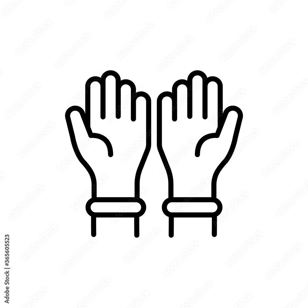 Rubber gloves vector icon isolated on white background