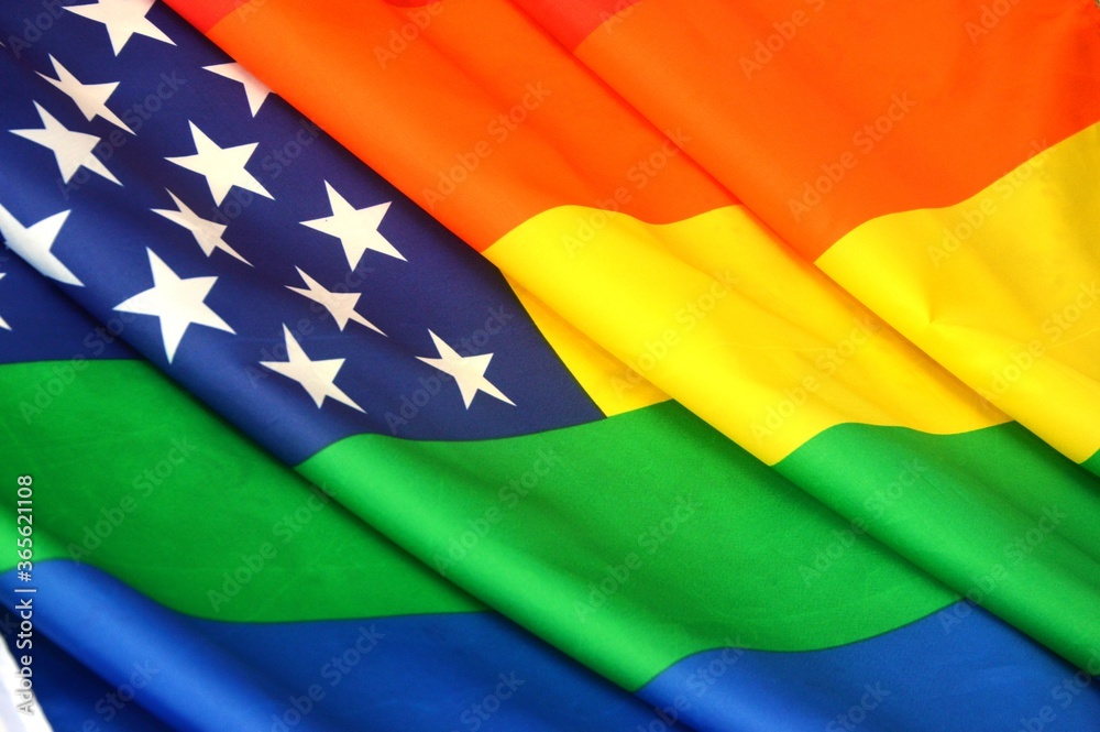 LGBT USA flag. Rainbow flag. Symbol of pride and tolerance Stock Photo ...