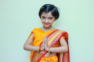 Cute Indian little girl on traditional wear