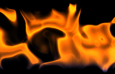 Wall Mural - fireflames on black background 