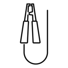 Poster - electric car clamp icon. outline electric car clamp vector icon for web design isolated on white bac