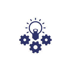 Poster - idea execution icon on white