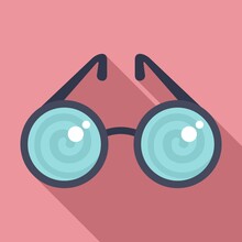Hypnosis Eyeglasses Icon. Flat Illustration Of Hypnosis Eyeglasses Vector Icon For Web Design