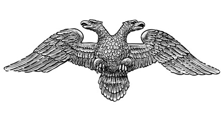 Wall Mural - Freehand drawing of two headed imperial eagle