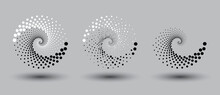 Two Galaxy Burst. Abstract Dotted Vector Background. Halftone Effect. Spiral Dotted Background Or Icon. Yin And Yang Style.