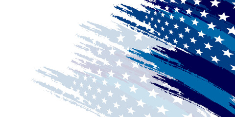 Wall Mural - Background with USA painted blue white flag