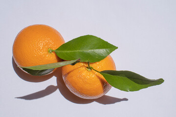 orange with leaves