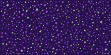 Purple Star Pattern Background For Wide Banner. Vector Illustration Design For Presentation, Banner, Cover, Web, Flyer, Card, Poster, Wallpaper, Texture, Slide, Magazine, And Powerpoint.