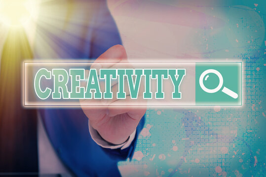 Handwriting text writing Creativity. Conceptual photo the imagination of original ideas in particular in the creation of art Web search digital information futuristic technology network connection