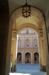 Wall Mural - Detail of the Courtyard of Pitti Palace in Florence, Italy