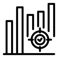 Poster - Target graph finance icon. Outline target graph finance vector icon for web design isolated on white background