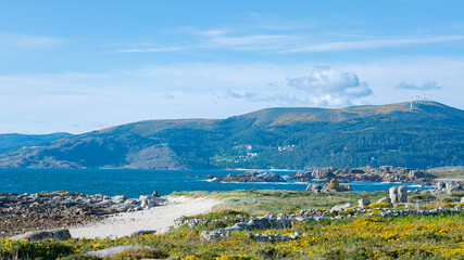 Wall Mural - Panoramic view of the Carnota coast in Spring.  Galicia, Spain. 