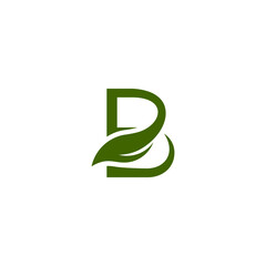 leaf logo that forms the letter b, simple and easy to remember