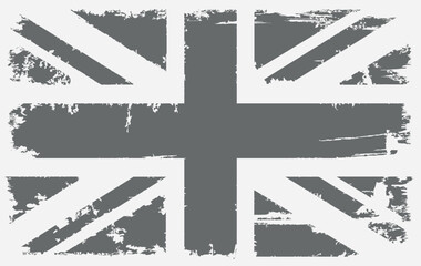 Wall Mural - Grunge black and white British flag.