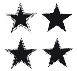 set of grunge star icons.