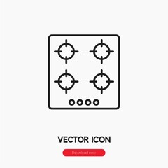 Poster - stove icon vector sign symbol