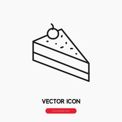 Poster - cake slice icon vector sign symbol