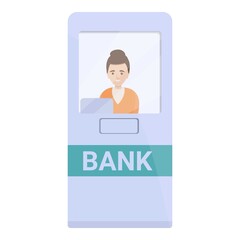 Poster - Bank teller cabine icon. Cartoon of bank teller cabine vector icon for web design isolated on white background