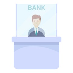 Poster - Bank teller operation icon. Cartoon of bank teller operation vector icon for web design isolated on white background