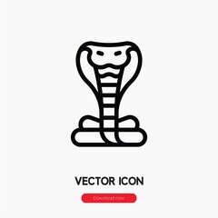 Poster - cobra icon vector. Linear style sign for mobile concept and web design. cobra snake symbol illustration. Pixel vector graphics - Vector. 