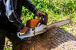 © andreymuravin - Man with a chainsaw