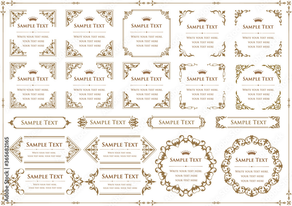 Old Pattern Frame Style vector frame set of vintage pattern. Stock Vector | Adobe Stock