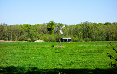 Landscape with simple farmers windmill at Stoutenburg near Amersfoort, Netherlands
