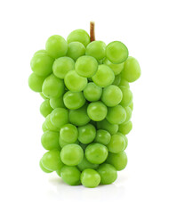 shine muscat isolated on white background, japanese green grapes.
